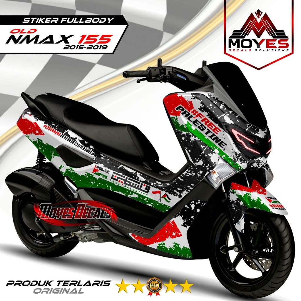 สติกเกอร์รูปลอก Fullbody Variation ล่าสุด Yamaha NMX Old 155 Palestine Motif