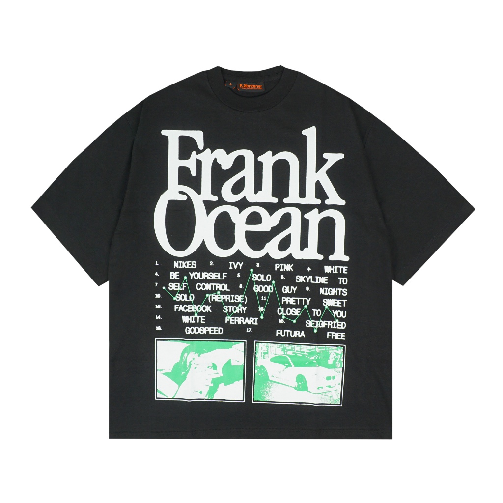 KONTIER FRANK OCEAN RELAXED FIT TSHIRT สีดํา