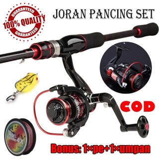 HAIYI FISHING Pancing Set 1.65m1.8m 2.1m Joran Pancing And 13BB 10kg drag Rasio Gear 5.2:1/4.7:1 Reel Pancing Set Pancing Fishing Combo
