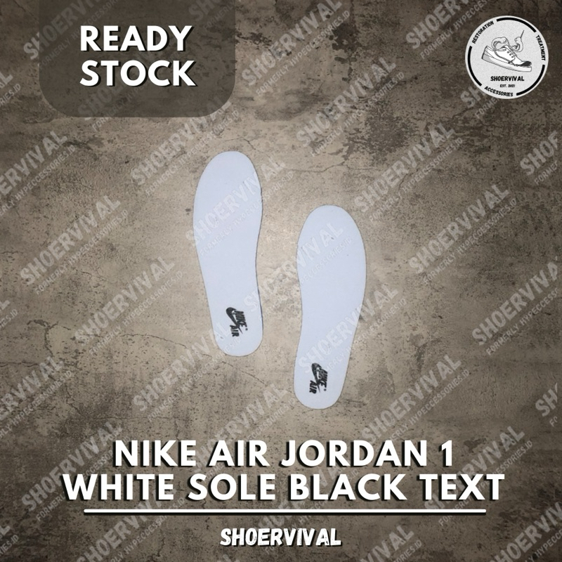 Air Jordan 1 Insoles White Sole Black Text