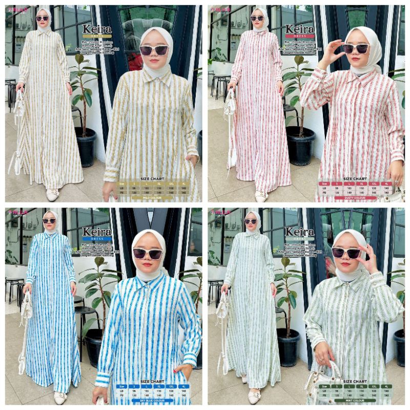 Kiira Premium Crincle Dress กระดุมด้านหน้าเต็ม || Ori Labeled ALILA