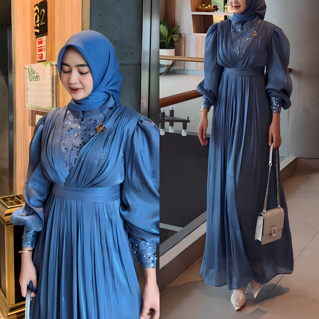 Freeya Outfit - Joviana Dress Shimmer M,L,XL/Baju Gamis Wanita Terbaru 2024/Dress Wanita/Dress เพื ่
