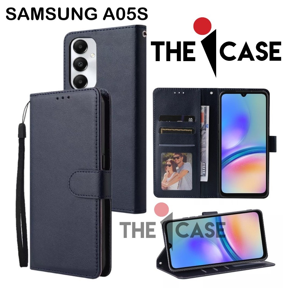 Hp เคสหนังเปิดปิดแบบพลิกและปิดของ SAMSUNG A05S มีรูปถ่ายและที่ใส่บัตรด้วยสายคล้องโทรศัพท์มือถือแบบฝาพับ