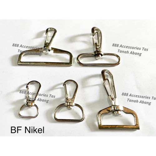 (12 ชิ้น) BF ตะขอกระเป๋านิกเกิล