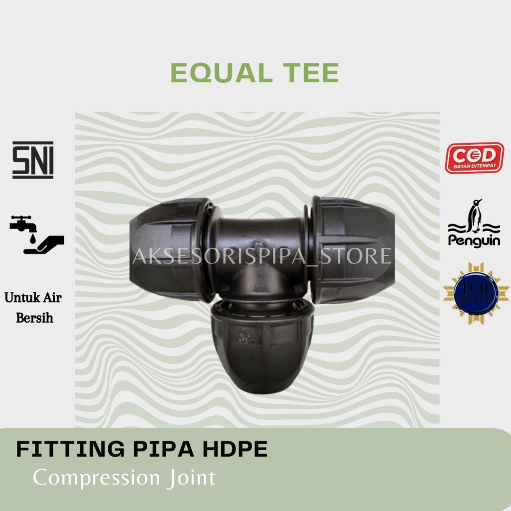 EQUAL TEE 25MM x 25MM (3/4 INCH)