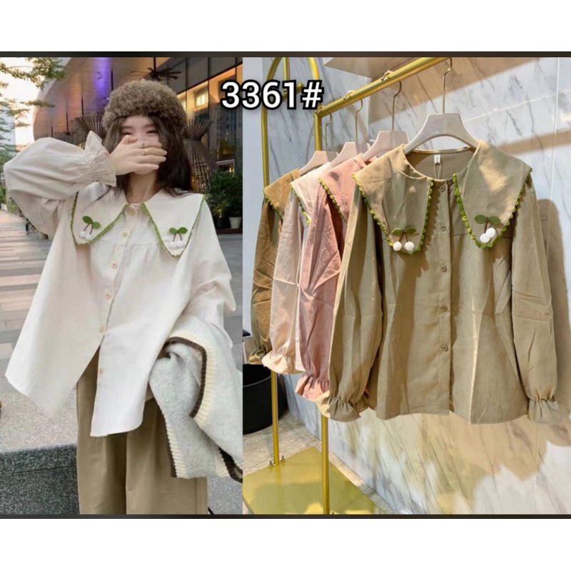 KEMEJA Sailor Baby Corduroy Chery เสื้อลุคเกาหลี