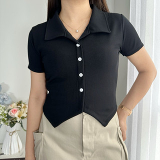 ENMEI Bella Top 902 - Atasan Rajut Wanita - Motif Salur - Kaos Wanita - Atasan - Top