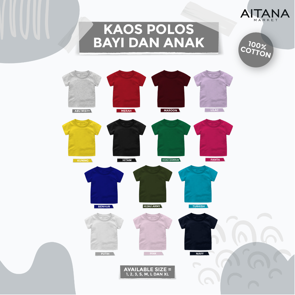 KATUN Aitana - เสื้อยืดธรรมดาสําหรับทารกและเด็กทําจากผ้าฝ้าย Combed 30s