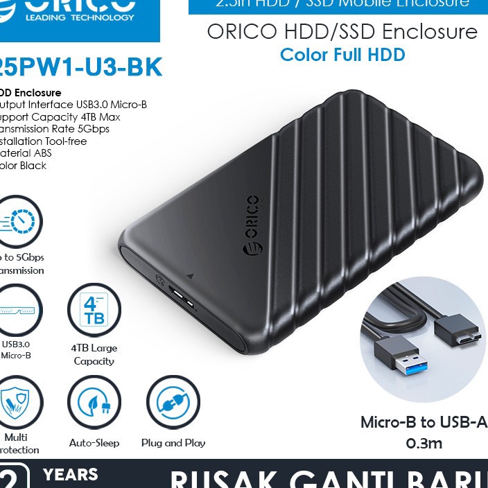 ซื ้ อด ้ วยความมั ่ นใจ ORICO SSD HDD ENCLOSURE 25 USB 3 SATA III แบบพกพาฮาร ์ ดไดรฟ ์ ภายนอก 25PW1U3