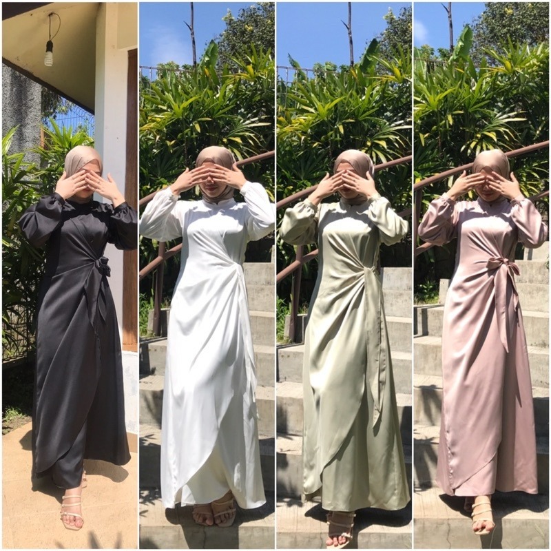 Swastika - ขายดีที่สุด!!! ชุด MUSLIM ผู้หญิง MATERIAL SILK SATIN PREMIUM รุ่นใหม่ล่าสุด VIRAL BRIDES