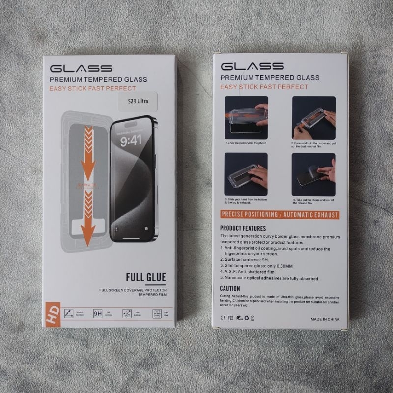 LAYAR กระจกนิรภัย Samsung Galaxy S23 Ultra 5G ปกป้องหน้าจอ CP คลุมทั้งหมด Easy Stick แพ็คเกจพรีเมี่ย
