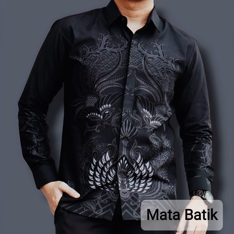 KATUN KEMEJA Modern Mens Batik เสื้อแขนยาวลําลองแฟชั่นอินเทรนด์วันนี้ OL 126 Cotton Batik Uniform Size ML XL XXL