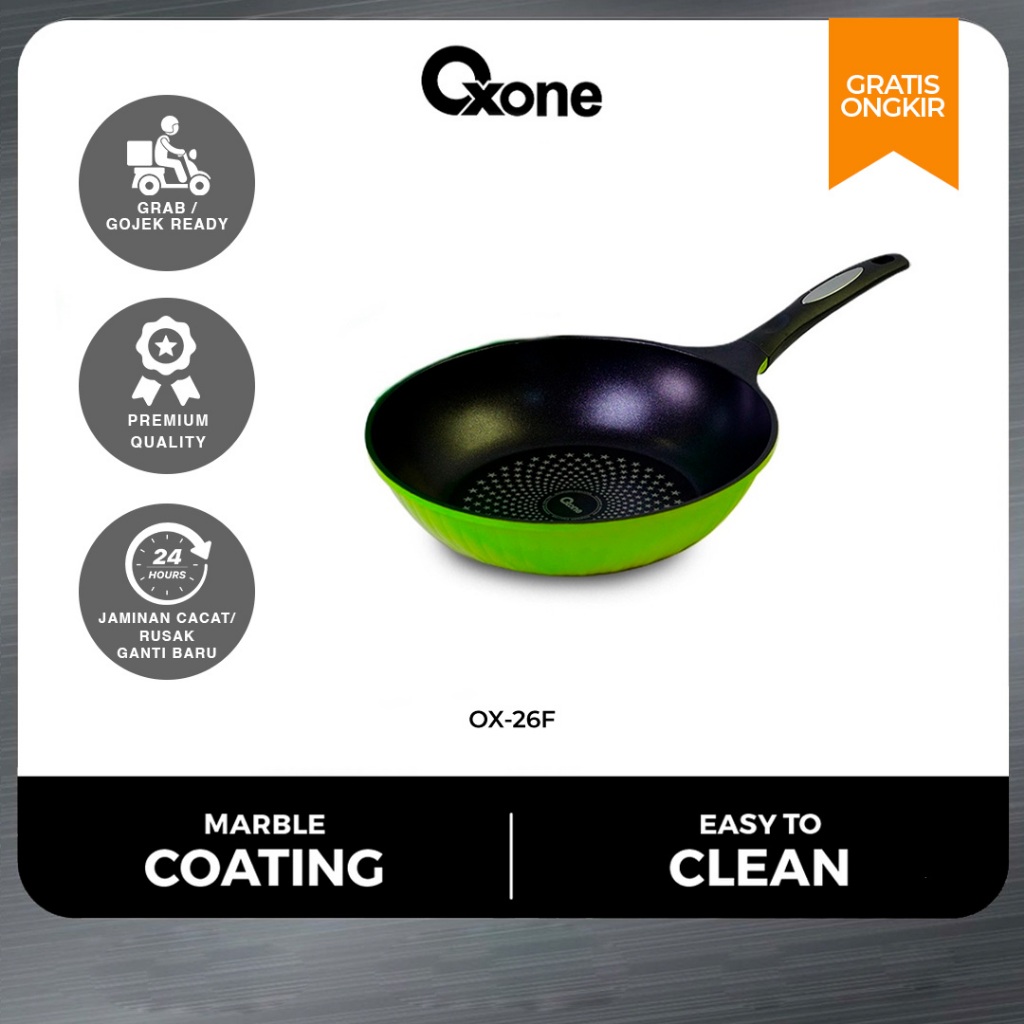Oxone OX26F กระทะทอด 26 ซม. เคลือบหินอ่อน