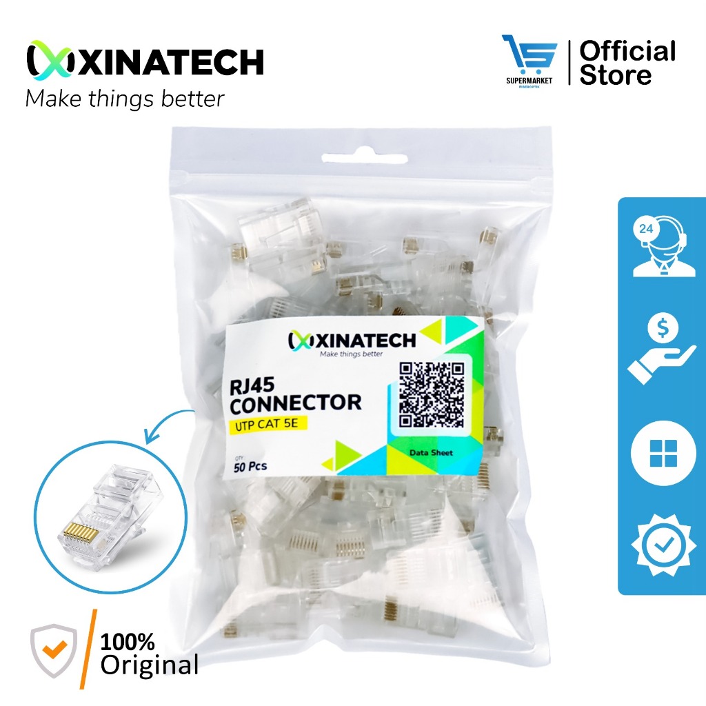 ขั้วต่อ Xinatech RJ45 UTP / ขั้วต่อ RJ45 UTP CAT5e