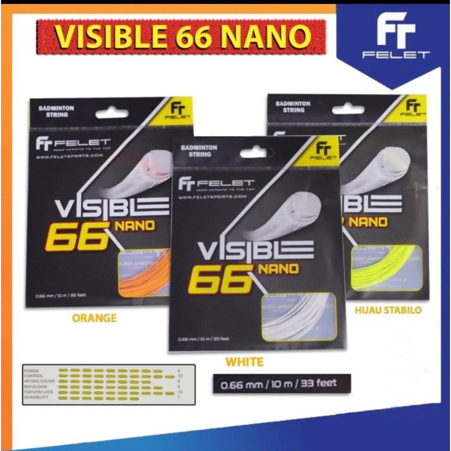 Felt Visible 66 Nano Badminton Strings/Flet Visible 66 Nano Original Strings