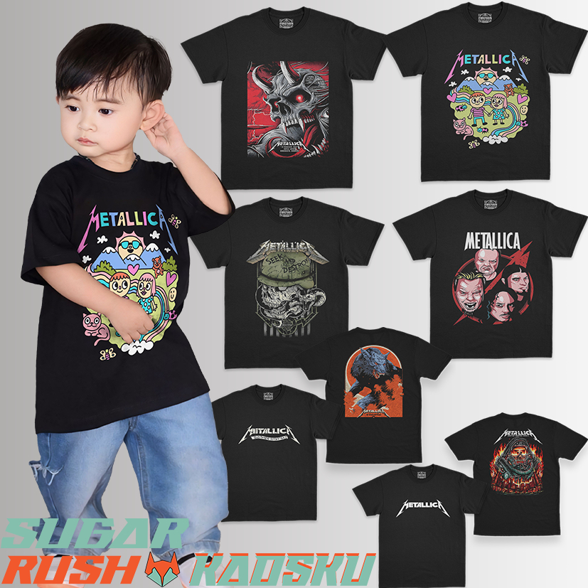เสื้อยืดเด็กวงโลหะเมทัลลิก้าเสื้อยืดเด็กชาย ดิสโตร ผ้าฝ้ายหวี 30ส
