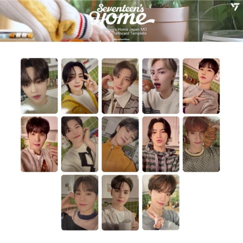 Seventeen svt home photocard pullover merch home japan 2023 pc tc shua jun jeonghan