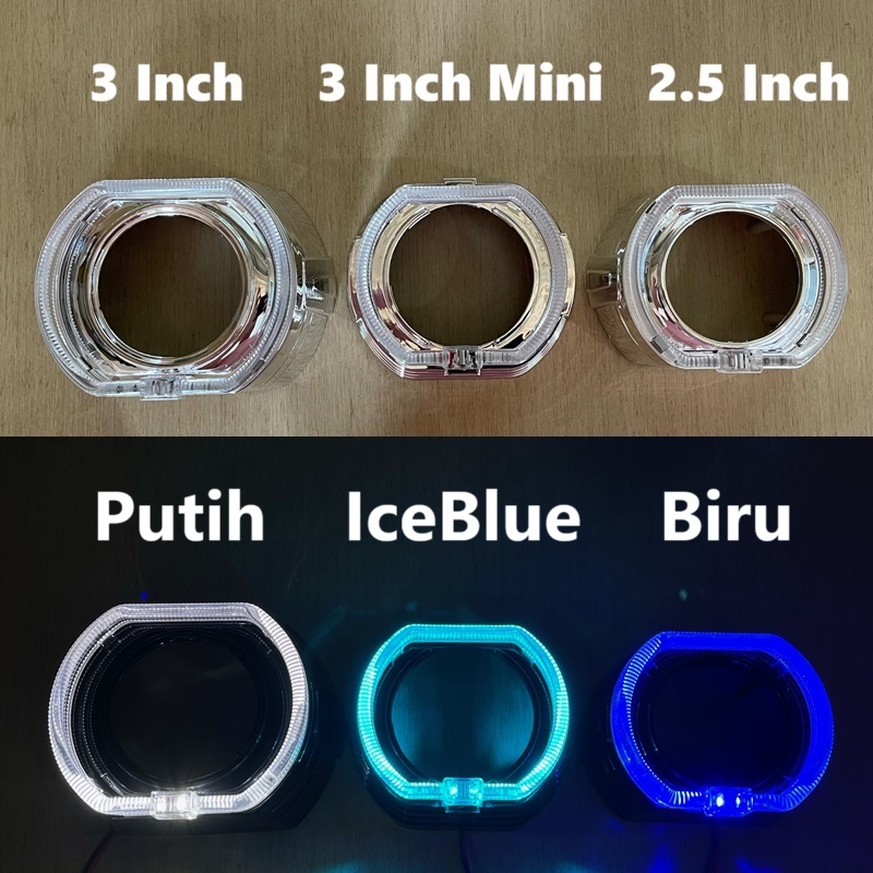 Shroud โปรเจคเตอร์ BiLED BMW FULL Sport Angel Eye คริสตัลโปรเจคเตอร์ HID 2.5 นิ้ว 3 นิ้วคริสตัลมอเตอร์รถ