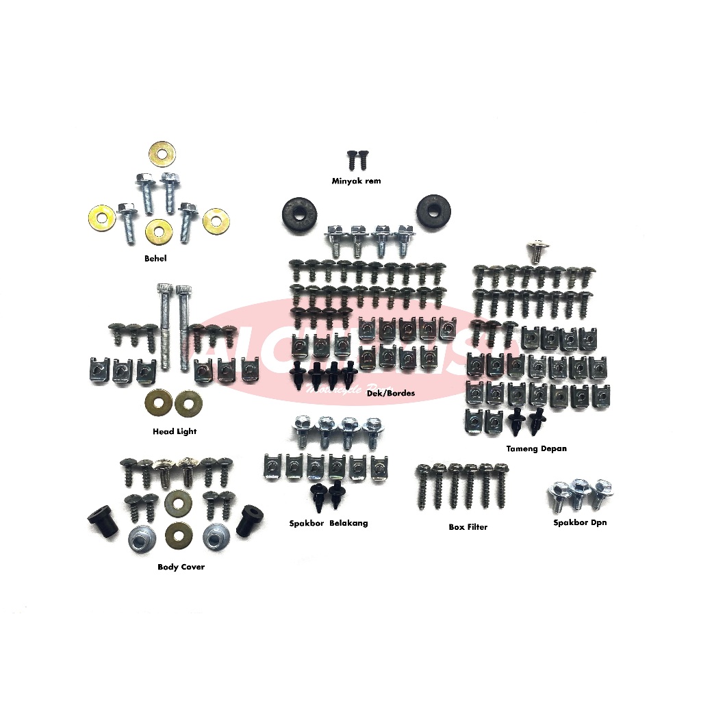 Fino FI 125 Bolts 2018 - 2021 Fullset FullBody / Yamaha Fino FI 125 Bolts 2018 - 2021 Fullset FullBo
