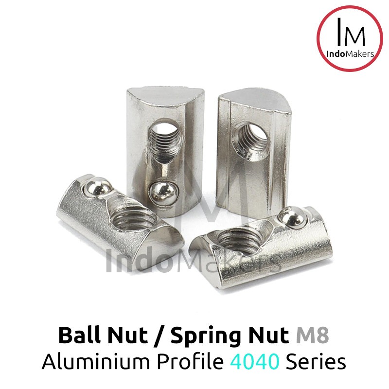 Ball Nut / Spring Nut เลื่อน M8 Aluminium Profile 4040 Series เนื้อหา 10 ชิ้น