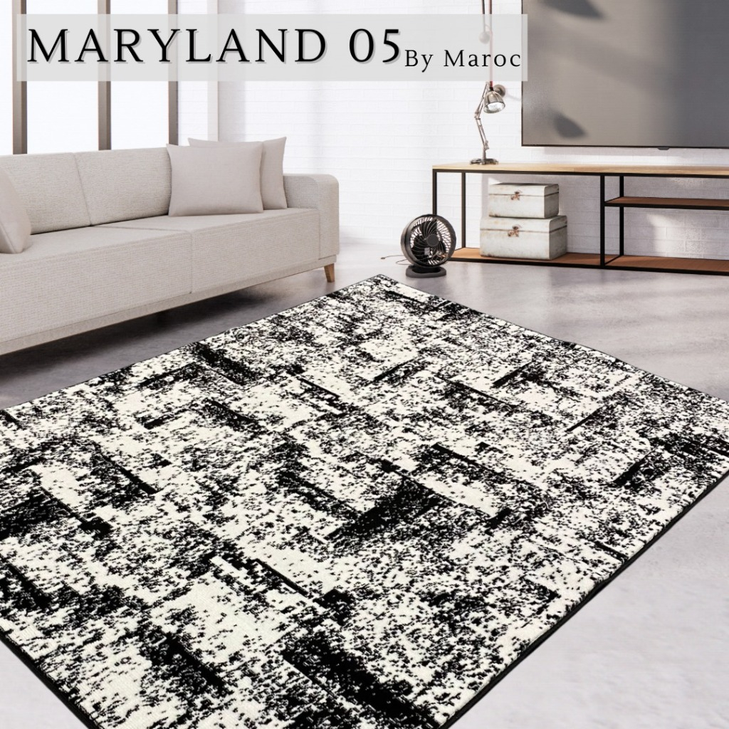 Maryland พรมปูพื้น 100x150 MARYLAND 05 สีดํา สีขาว รุ่นใหม่