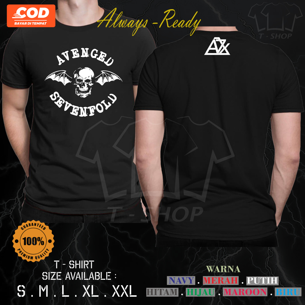 A7X Avenged Sevenfold Logo เสื้อยืด V1 Music Distro เสื้อยืด