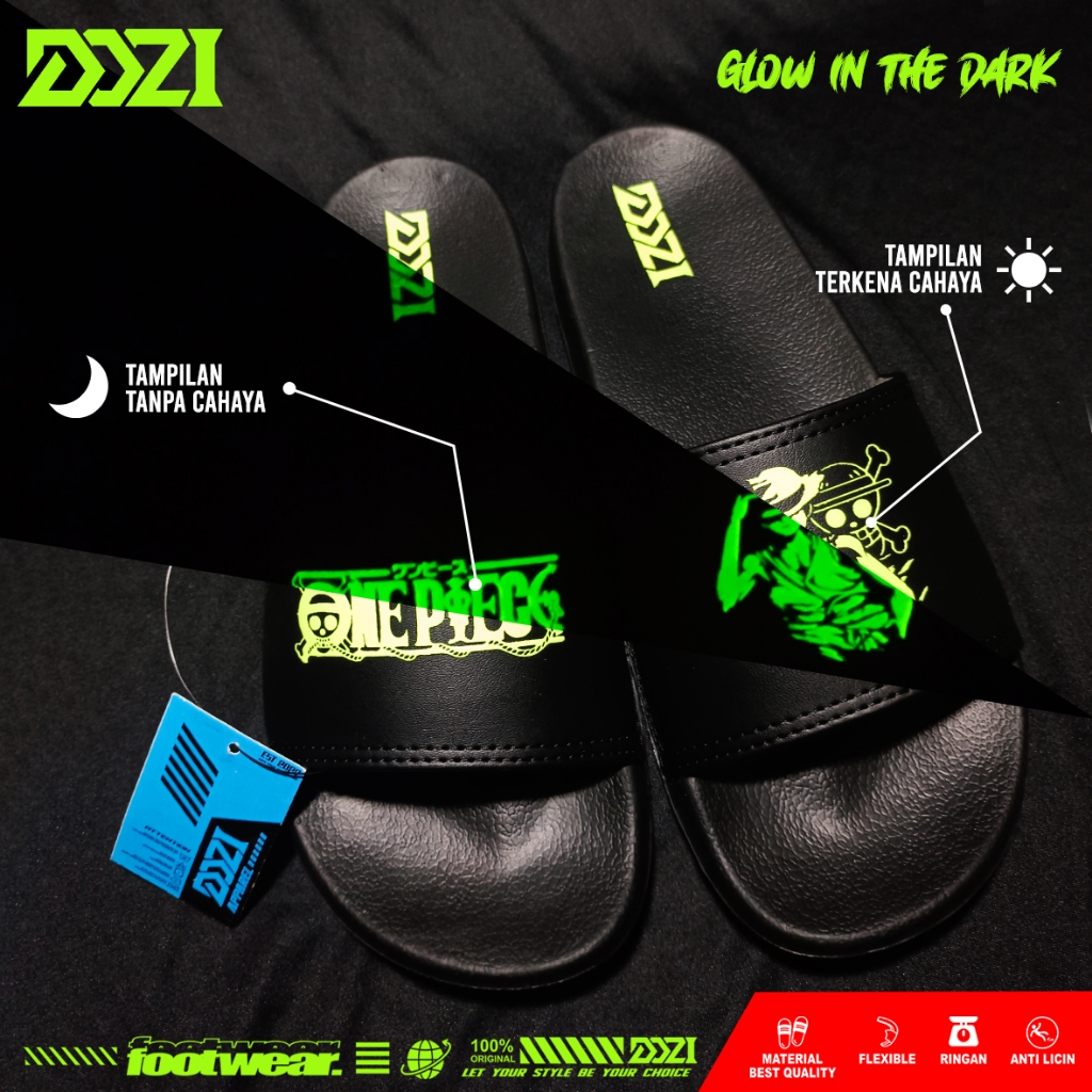 Glow In The Dark รองเท้าแตะ One Piece ผู้ใหญ่เรืองแสงในรองเท้าแตะ Dark ที่ไม่ซ้ํากัน virall Slip on