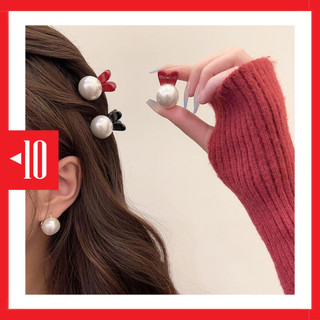 HP-73 jepitan jepit rambut hairpin hair pin black red pearl kpop idol klip hairclip korea
