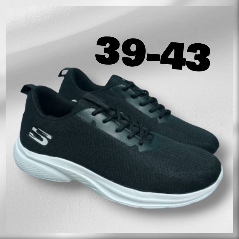 Putih HITAM รองเท้านักเรียนสีดําและสีขาว - รองเท้าผ้าใบผู้หญิง Skechers สีดําธรรมดา