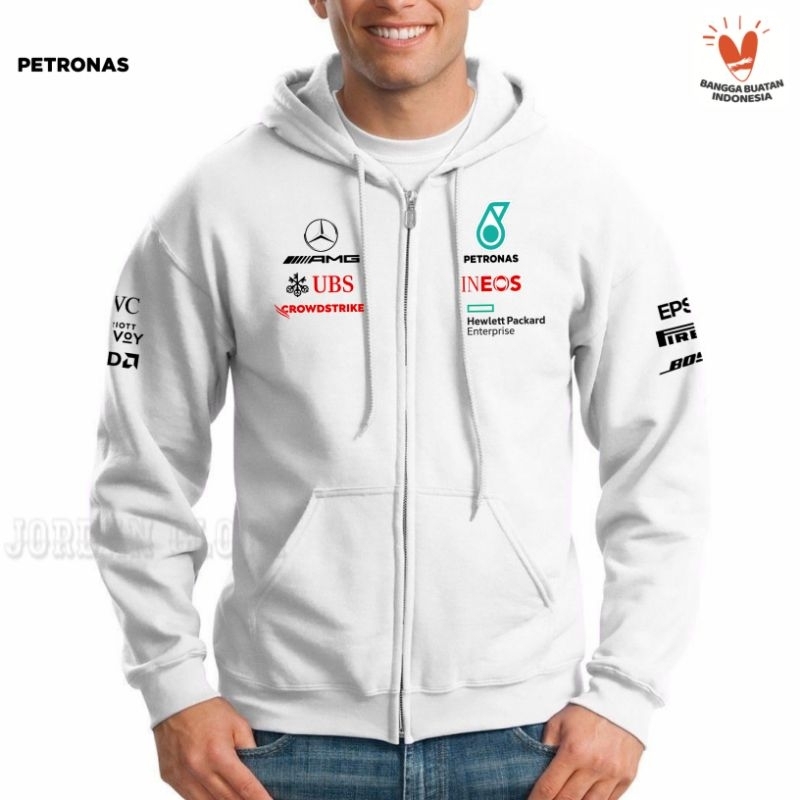 Hoodie Zipper เสื้อกันหนาวแจ็คเก็ตทีม F1 Petro nas Amg Mercedes Racing