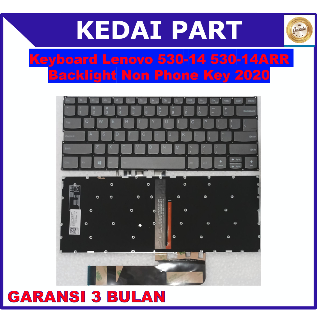 คีย์บอร์ด Lenovo YOGA 530-14 730-13IKB Backlight Non Phone Key 2020