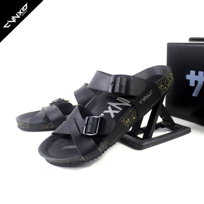 CVNXID รองเท้าแตะลําลองผู้ชาย Slide Cross - สีดําเต็ม