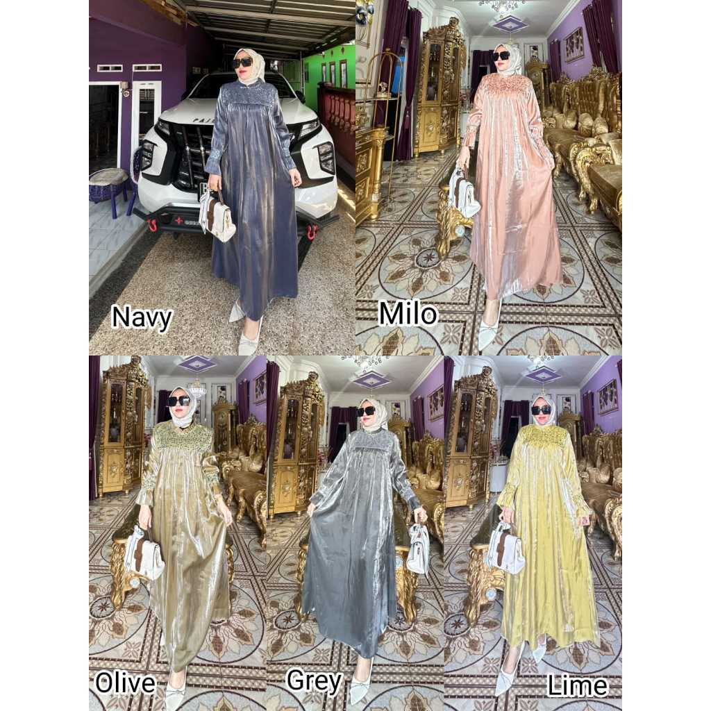 Hanna Gamis Shimmer Silk MATERIAL เสื้อผ้ามุสลิมของผู้หญิง