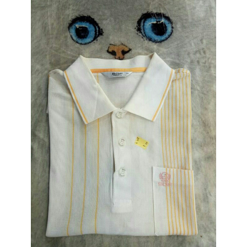 เสื้อยืดคอปกลายทางแบรนด์ SGF ไซส์ L