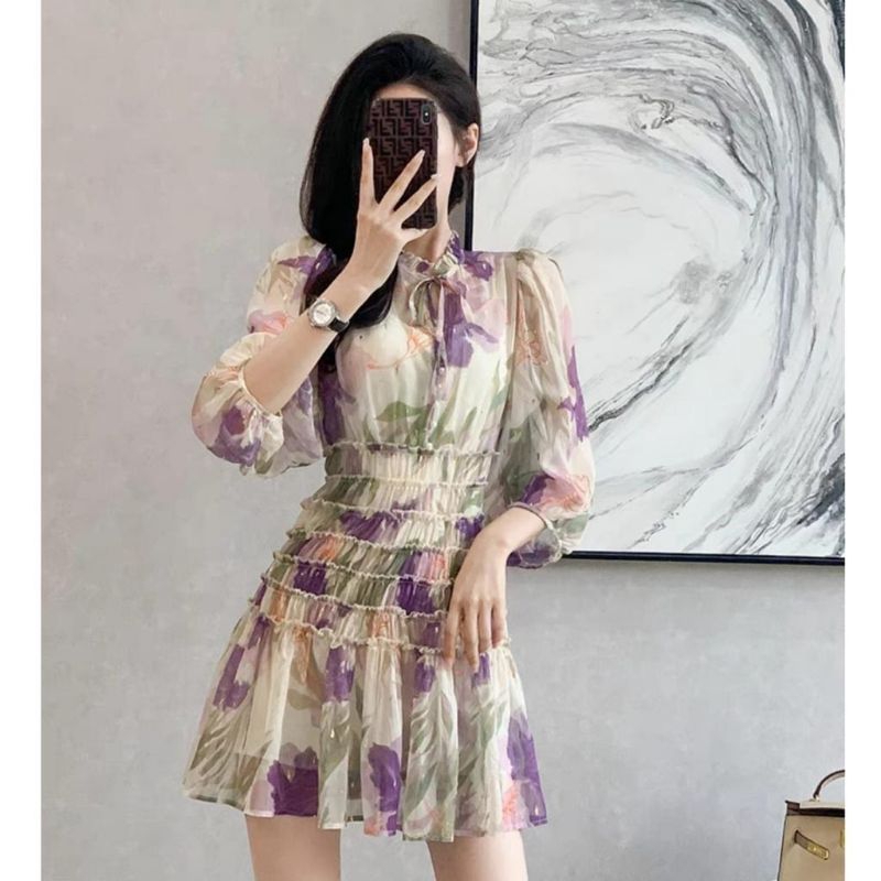 •SECLAIRE• 003 RELLY FLORAL KOREAN MINI DRESS