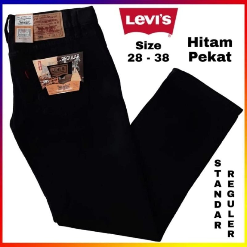 Men& 39;s Regular Standard Levi 505 Jeans กางเกงยีนส์ธรรมดา