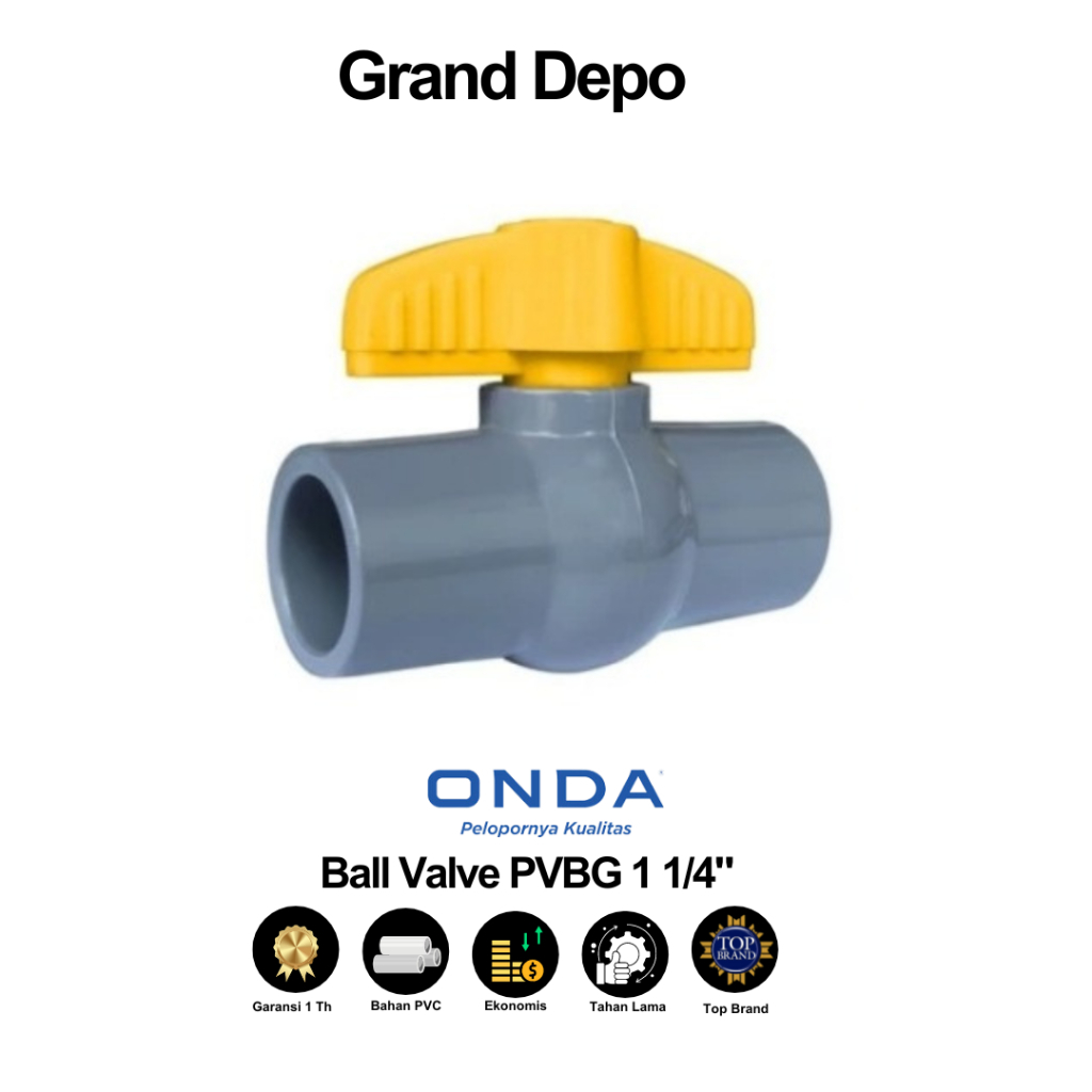 Onda Ball Valve PVBG 1-1/4 Onda Ball Valve PVBG 1-1/Onda Water Faucet Stop