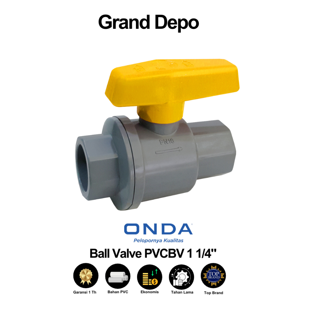 Onda Ball Valve PVCBV 1-1/4 Onda Water Faucet Stop