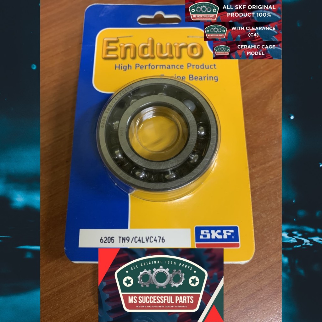 มอเตอร์เพลาแบริ่ง Crucket 6205 C4 CERAMIC SKF ORIGINAL ENDURO