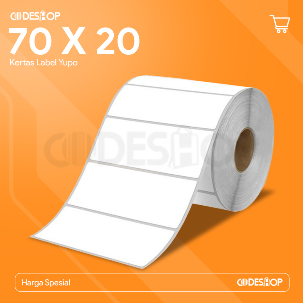 Yupo Label 70 x 20 สติกเกอร์กระดาษ 70x20 มม. 1 เส้น 70x20 มม. 1000 ชิ้น