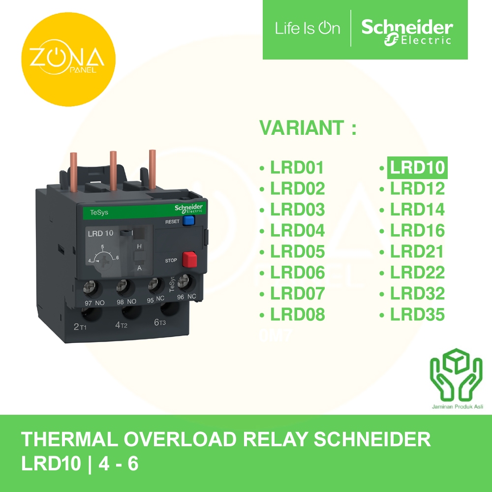THERMAL OVERLOAD RELAY SCHNEIDER LRD10 LRD 10 4-6A ใหม่ต้นฉบับ