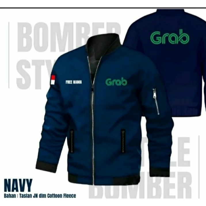 เสื้อแจ็กเก็ต GRAB BOMBER รับประกันของแท้ และเหมาะสม โลโก้ GRAB กันลม 2024