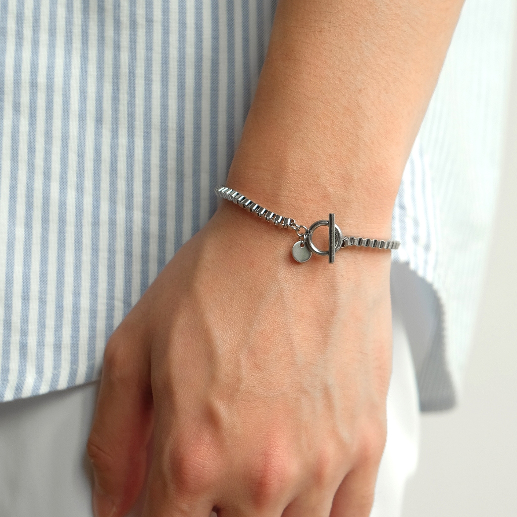 Arnaé Archive Cubic Link Bracelet Unisex Couple Premium Stainless Steel Anti-Rust Bracelet