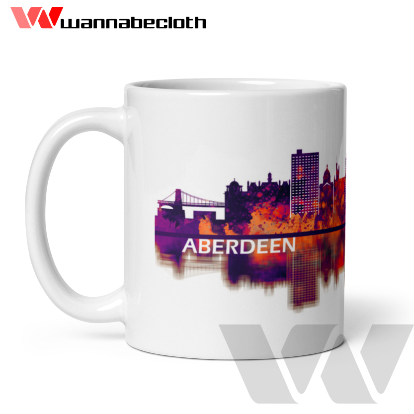 Aberdeen Mug Aberdeen Glass ของที่ระลึก Aberdeen World City Print Custom Mug v5