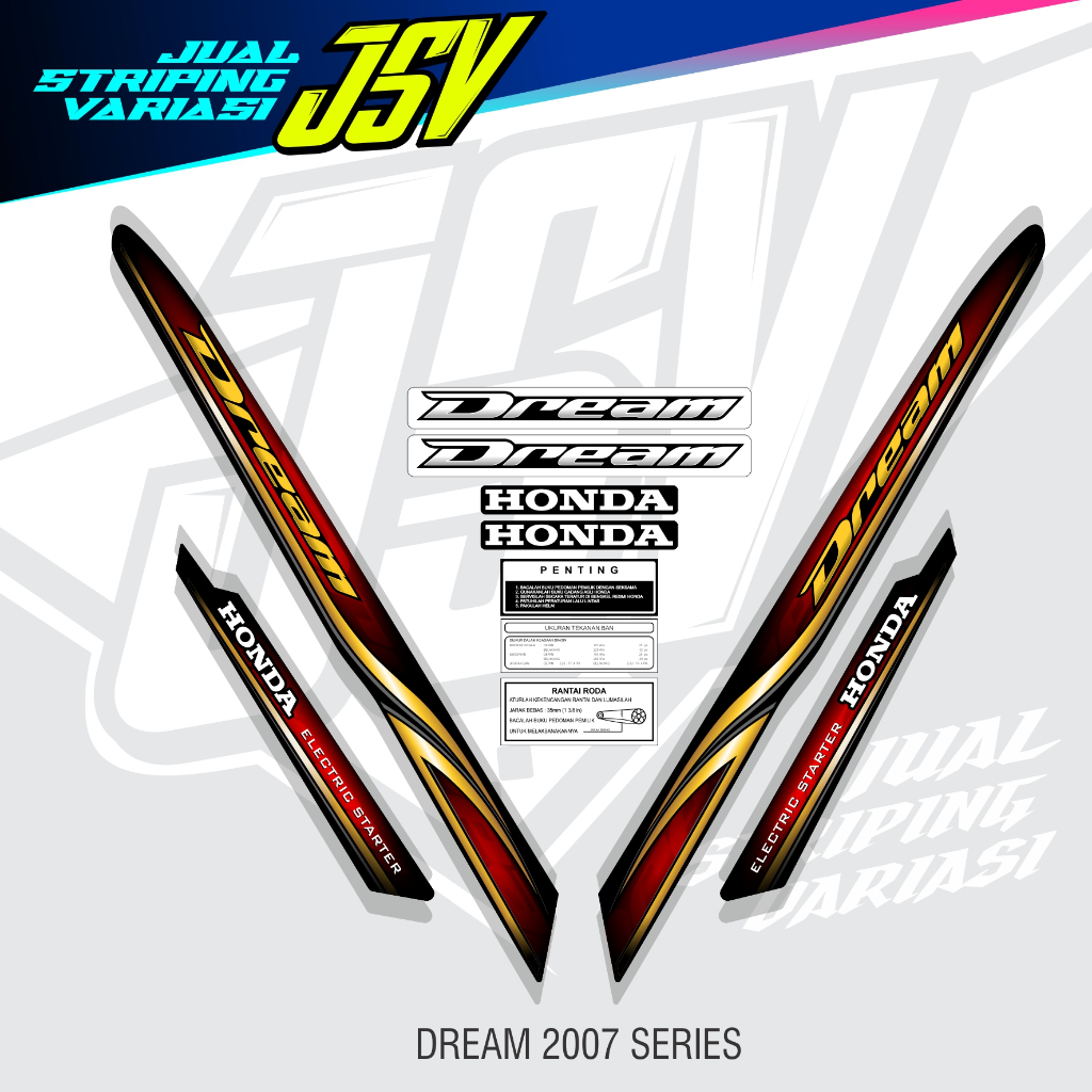 สติ๊กเกอร์ Variation Honda Dream 2007 series Striping Dream-EX 125 v1 Exces