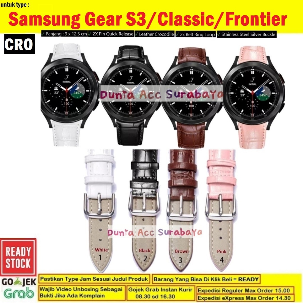 สายนาฬิกาข้อมือ สายหนังจระเข้ ขนาด 22 มม. สําหรับ Samsung Galaxy Gear S3 S3 Frontier S3