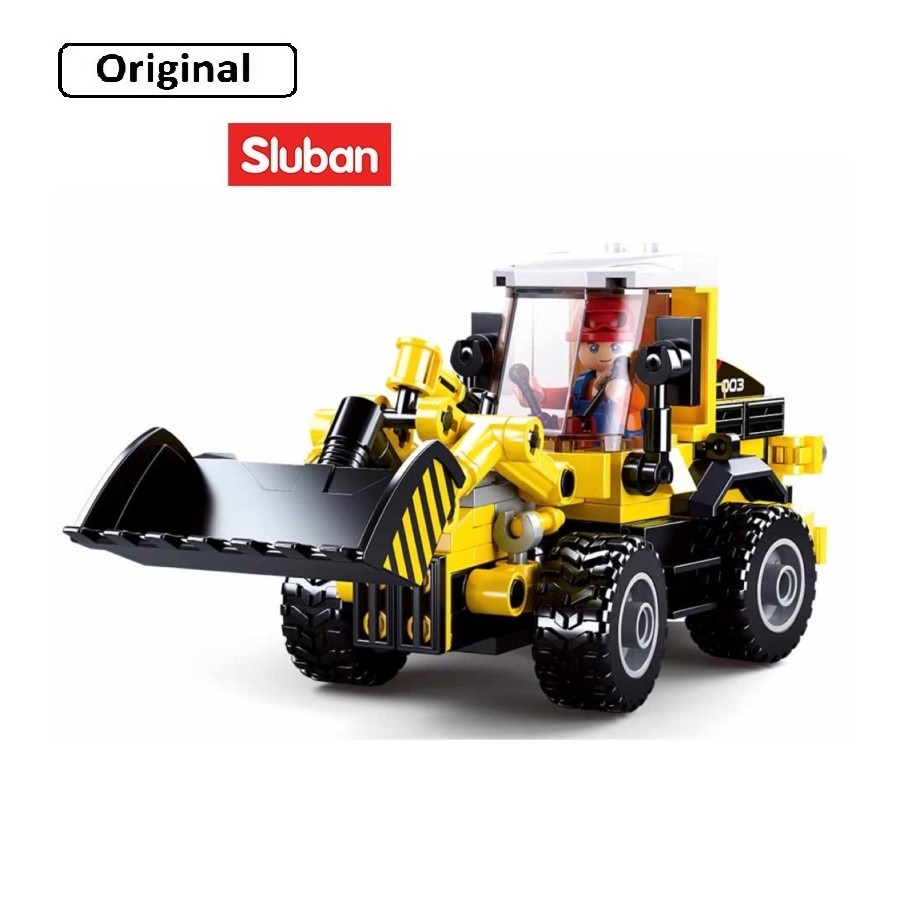 รถยก Lego Sluban ของเล่นบล็อกอิฐก่อสร้างเมือง 2 in 1 - การก่อสร้าง