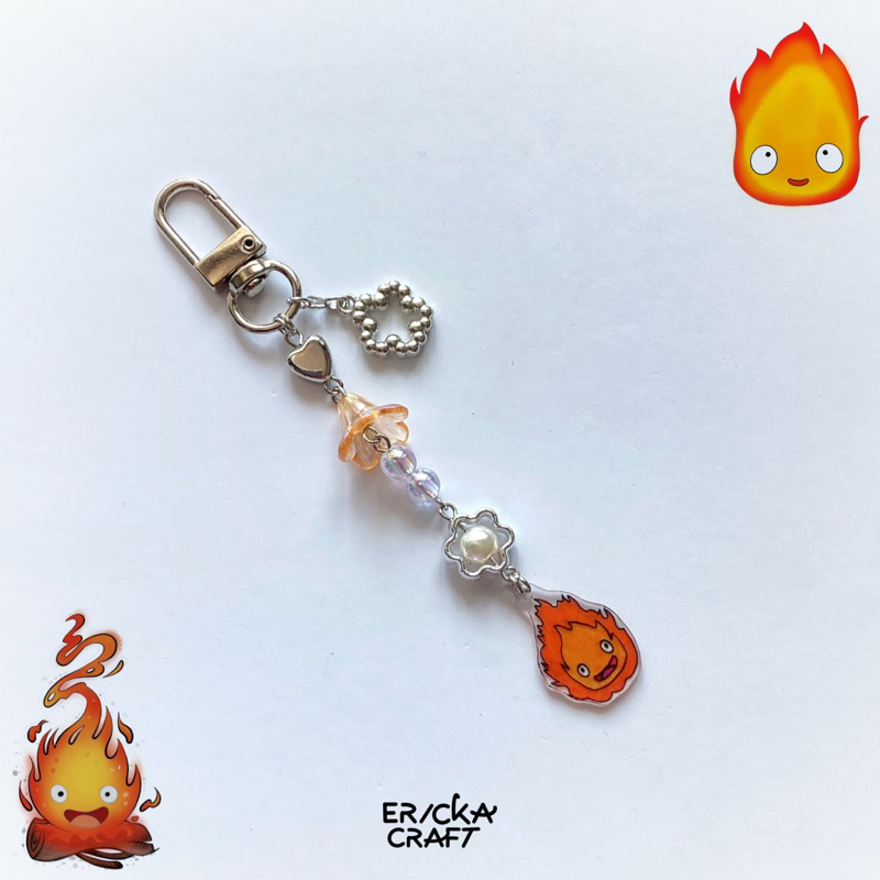 GANTUNGAN CALCIFER GLI KEYCHAIN BEADS AESTHETIC KEYCHAIN Y2K โดย ERICKA CRAFT