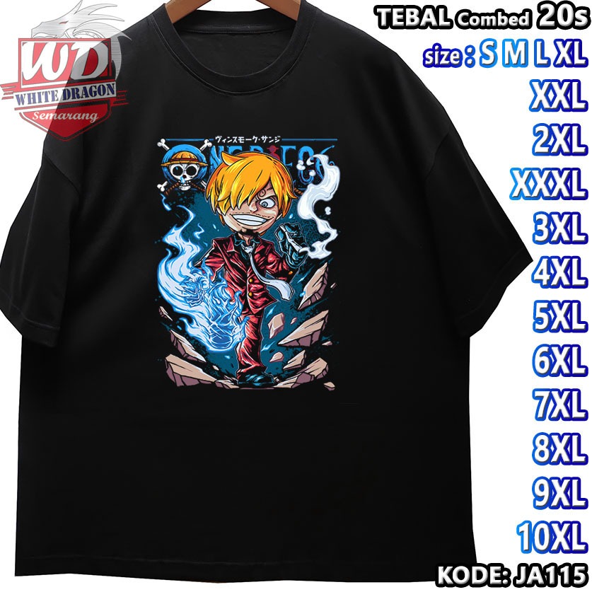SANJI ONE PIECE เสื้อยืดขนาดใหญ่รหัส JA115 JUMBO 2XL 3XL 4XL 5XL 6XL 7XL 8XL 9XL 10XL