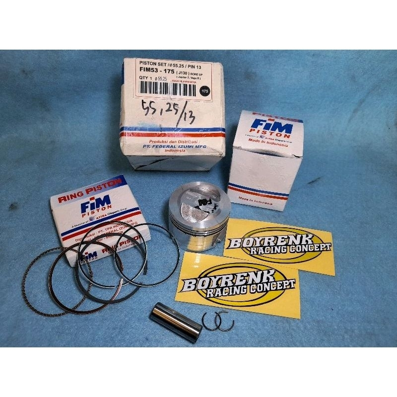 PISTON ชุด SEHER KIT FIM 53 JUPITER Z VEGA R BORE UP 130CC 53.5 | 54 | 54,5 |55 || 55.25 PEN 13 - BO